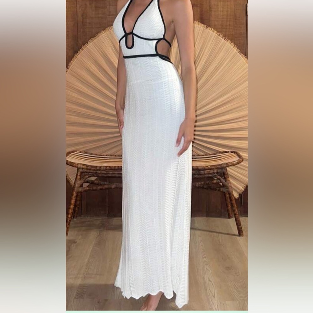 White Maxi Knit Skirt - Elegant Long Women's Skirt
